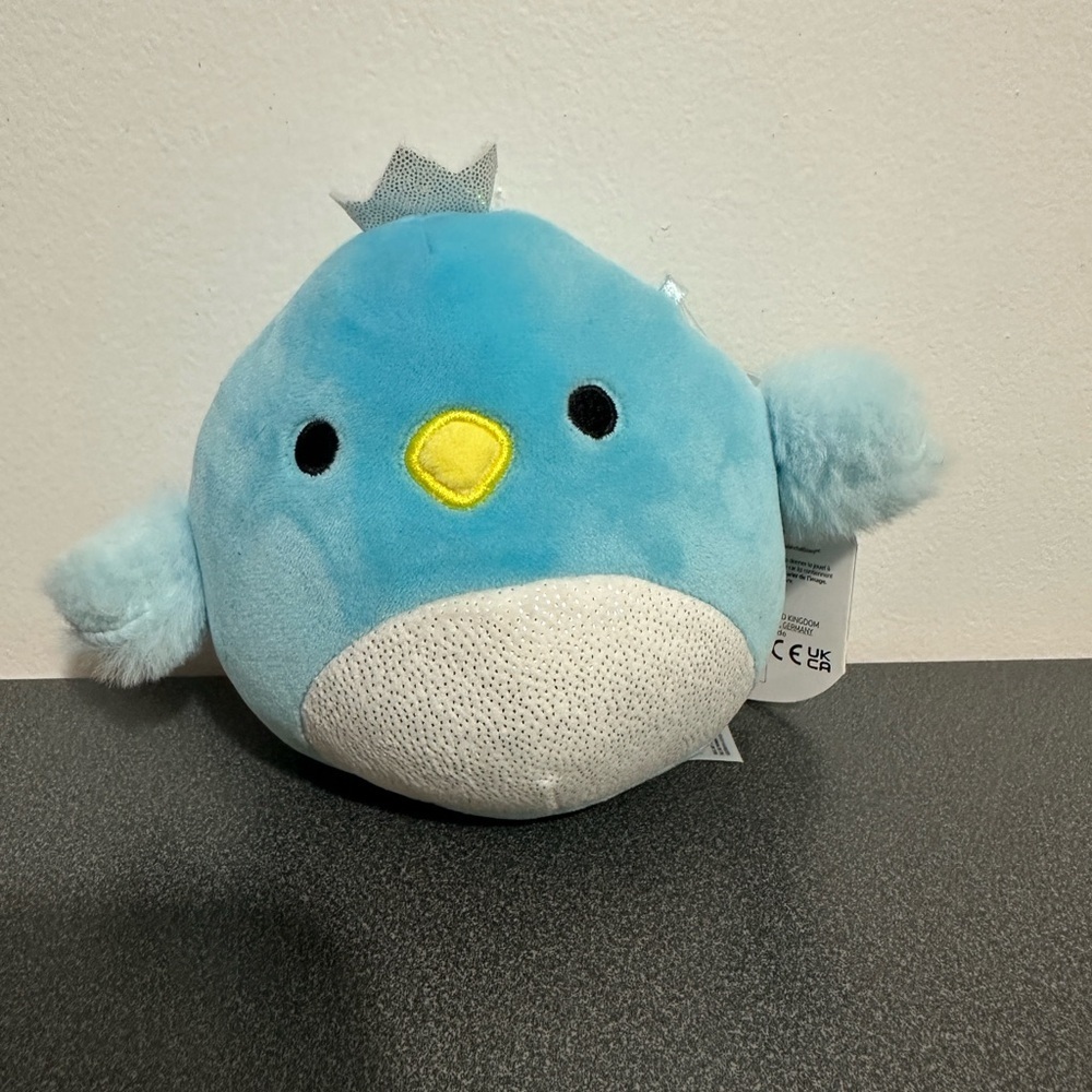Blue Plush Bird Toy for Small Pets